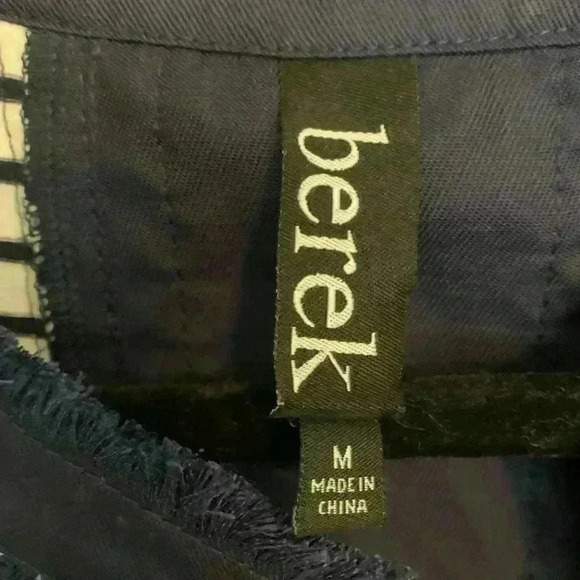 Berek Blue Lace Floral Striped Blazer Sweater Jacket, Womens Size Medium - Picture 9 of 9